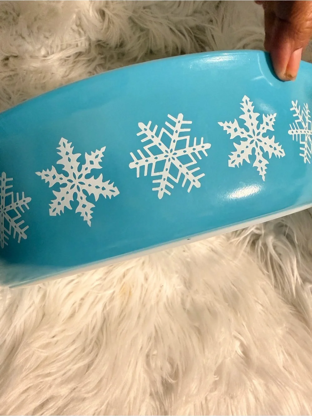 Vintage Pyrex Turquoise Snowflake 045 Casserole Dish 2.5 Qt No Lid